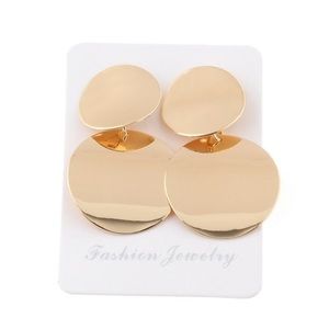 Retro Geometric Round Alloy Patchwork Drop Earrings